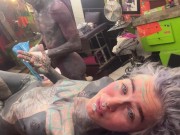 Preview 4 of Girl gets fucked from Tattoo Artist after the session in the Studio