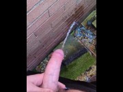 Preview 2 of Pissing outdoors, desperate big cock