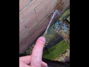 Preview 3 of Pissing outdoors, desperate big cock