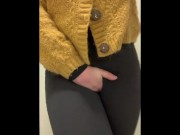 Preview 4 of Teen girl desperately holding pee in school then pissing and cumming in the toilets