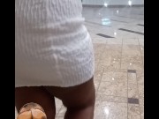 Preview 2 of Ebony flashing titties, pussy and asshole in the mall