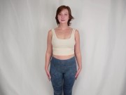 Preview 6 of Embarrassed Naked Female Runner, Jumping Jacks Clothing disappearance ENF