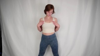 Embarrassed Naked Female Runner, Jumping Jacks Clothing disappearance ENF