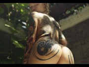 Preview 3 of SANKTOR - TATTOOED BABE WITH HUGE BUTT MASTURBATES