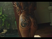 Preview 6 of SANKTOR - TATTOOED BABE WITH HUGE BUTT MASTURBATES