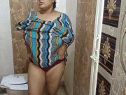 Preview 2 of Gorgeous Indian aunty masterbating and pissing herself in bathroom .