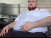 Preview 1 of FAT FEEDEE BOSS STUFFED BY SPIRIT! Feedee belly stuffing weight gain teaser!