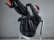 Preview 5 of latex model showing off her favourite catsuit. filmed by reflective desire