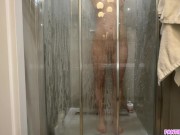 Preview 3 of Spying on my stepsister in shower to see her octopus ass tattoo