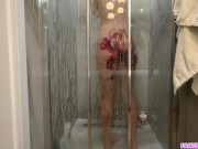 Preview 4 of Spying on my stepsister in shower to see her octopus ass tattoo