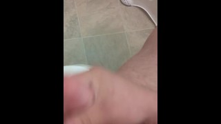Horny handjob with oil. Stroking a load of warm jizz from my penis