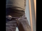 Preview 1 of Hung and horny at my desk, jacking off my big hard cock until I cum. Uncut dick jerked.