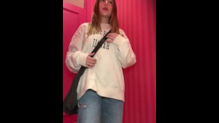 OMG! Perfect Body Teen w/ Big Tits Soaks Public Fitting Room Squirting Multiple Times - Chessie Rae
