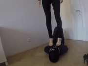 Preview 3 of Trampling with heels, trampling with bare feet, kicking in the head. I enjoy his suffering.