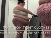 Preview 4 of I GOT FATTER! TRYING ON TIGHT CLOTHES WHILE BEING TEASED! (Feedee BBW weight gain)