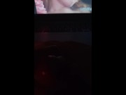 Preview 4 of Masturbating and Cumming to Lesbian Porn with Laptop