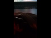 Preview 6 of Masturbating and Cumming to Lesbian Porn with Laptop