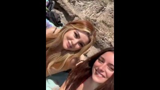 Our Public playing on the Beach, Mutual Masturbation, Pussy Cumshot