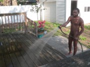 Preview 5 of Nudist Cleaning Deck Totally Naked (FULL VIDEO)