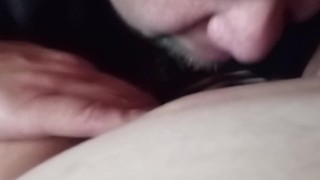 Petite color white wife orgasms many times in a man's intense deep kiss sex