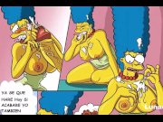 Preview 5 of The very slutty Marge fucks Ned Flanders when Homer was not at home, Spanish comic hd