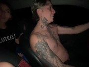 Preview 3 of WE GO ON A TRIP WITH MY HORNY FRIENDS AND WE FUCK THE DRIVER, THREESOME IN THE CAR