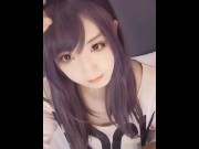 Preview 1 of Individual shoot Video masturbated by the daughter of a cat ear bob hair