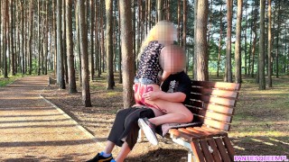 PantiesQueen keep riding stranger's dick even after getting caught in public park outdoors