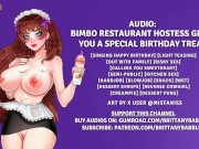 Preview 1 of Audio: Bimbo Restaurant Hostess Gives You A Special Birthday Treat