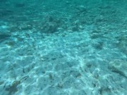 Preview 2 of Stranger girl saw naked guy in the sea and start masturbate his dick until he cum underwater