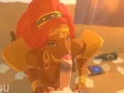 Preview 4 of Urbosa sucks and rides Link - Zelda Breath of the Wild