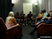 Preview 1 of GangbangCreampie - BLONDE MILF USES HER BIG TITS In Blowbang And Gangbang
