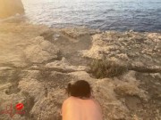 Preview 5 of Public Outdoor Tourist Fuck with Beautiful Asian & Amazing Sunset