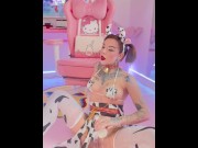 Preview 6 of BTS Hentai Cow - Girl Milk Pour Shoot Shows Little Pussy