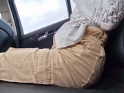 Preview 3 of Big squirting in taxi Extreme wet orgasm