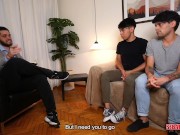 Preview 2 of 18-year-old boy is fucked by a psychologist in front of his boyfriend