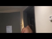 Preview 3 of Slutty milf answers door completely naked for Postmates delivery man, he takes picture