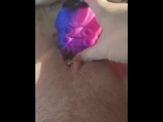 Preview 2 of Stretching pussy with dildo - 4 months pregnant toy play