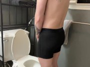 Preview 6 of Trans Boy Pees With His Packer for the First Time (and makes a mess)