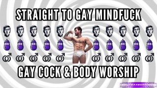 Straight to gay mindfuck - gay body & cock worship