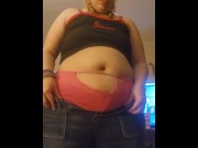 Preview 6 of Bbw gaining weight can't fit in Jean's ass too big