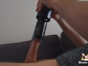 Preview 4 of BestVibe STORM CUP 10 Thrusting Spinning Masturbation Cup with Suction Cup. Big cock cumshot