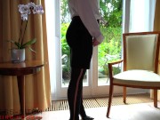 Preview 1 of sexy secretary fucked having sex meeting with the boss in front of a hotel window
