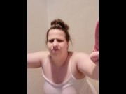 Preview 5 of Wet Tshirt Shower Sex Anal play with Dildo