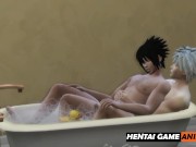 Preview 2 of Sasuke & Kakashi Fuck Wildly In The Bathroom Bareback | Hot Hentai Gay Yaoi | HD Porn
