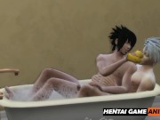 Preview 3 of Sasuke & Kakashi Fuck Wildly In The Bathroom Bareback | Hot Hentai Gay Yaoi | HD Porn