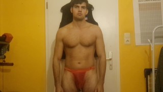 Sexy Skinny guy in Red thong