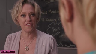 GIRLGIRLXXX - College Student Fucks Her MILF Lesbian Teacher in The Classroom (Dee Williams)