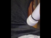 Preview 2 of POV big dick slow-mo masturbation cumshot after magic wand and fleshlight toys, moaning catboy