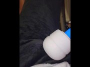 Preview 4 of POV big dick slow-mo masturbation cumshot after magic wand and fleshlight toys, moaning catboy